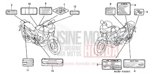 CAUTION LABEL XL650VY de 2000